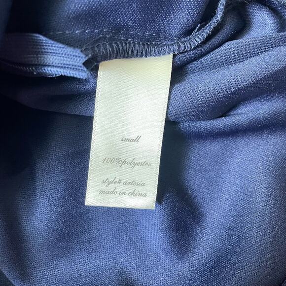 Altar’d State Navy Blue Satin Ruffled V-Neck Artesia Romper NWT Size S - Picture 8 of 10